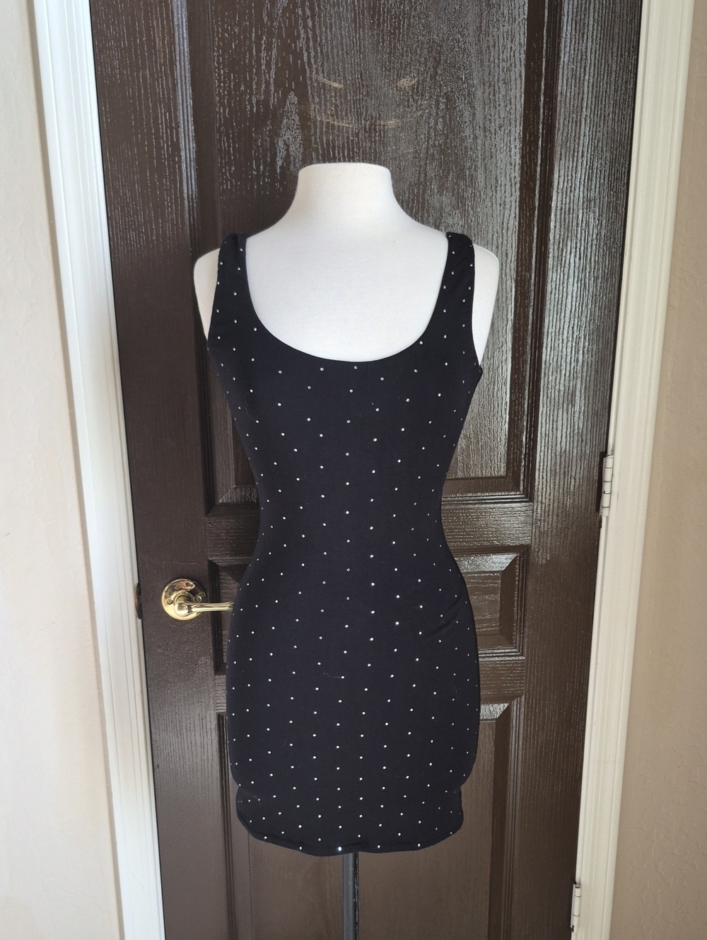 Sky Black Rhinestones Dress Nwt